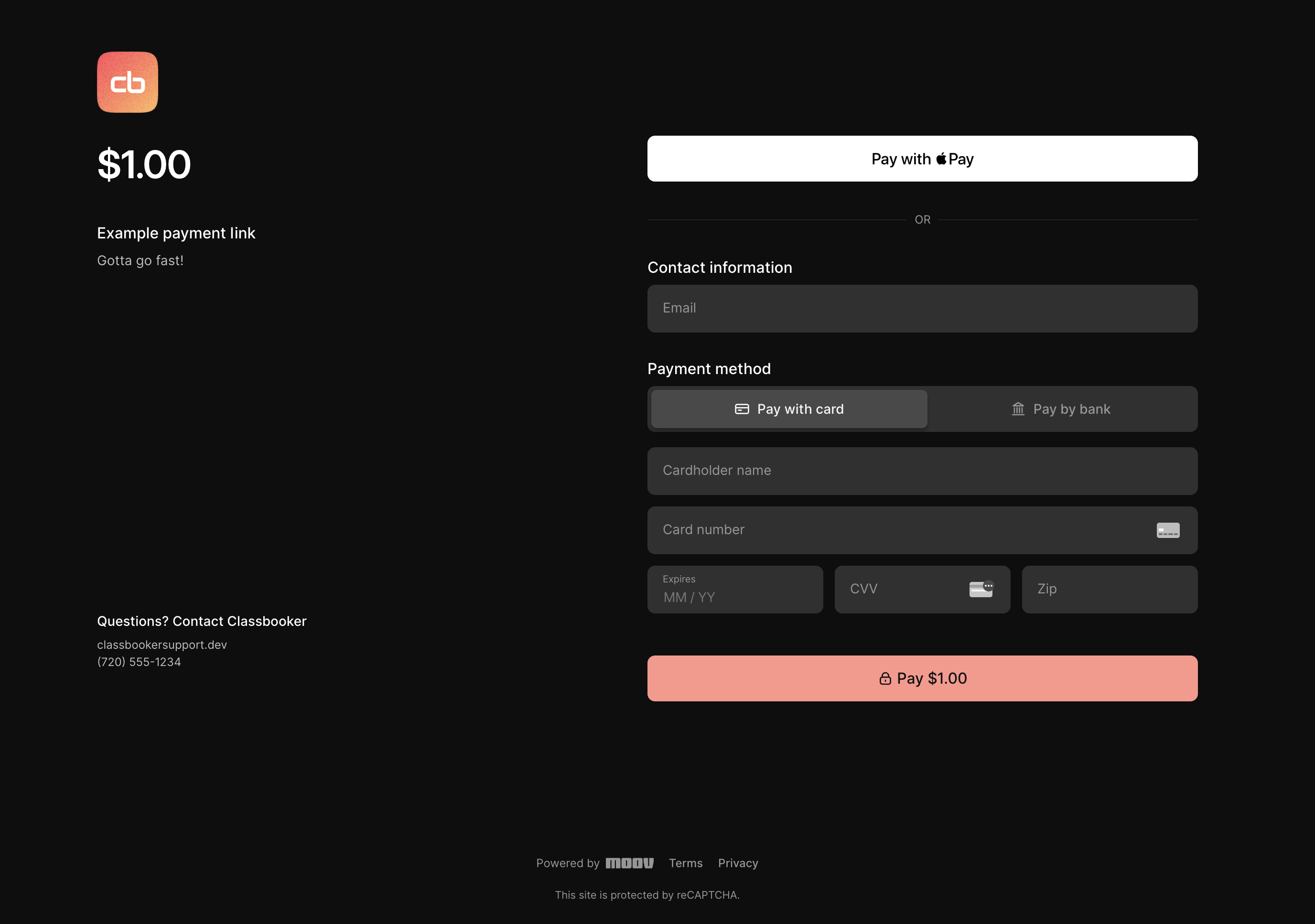 Payment link design