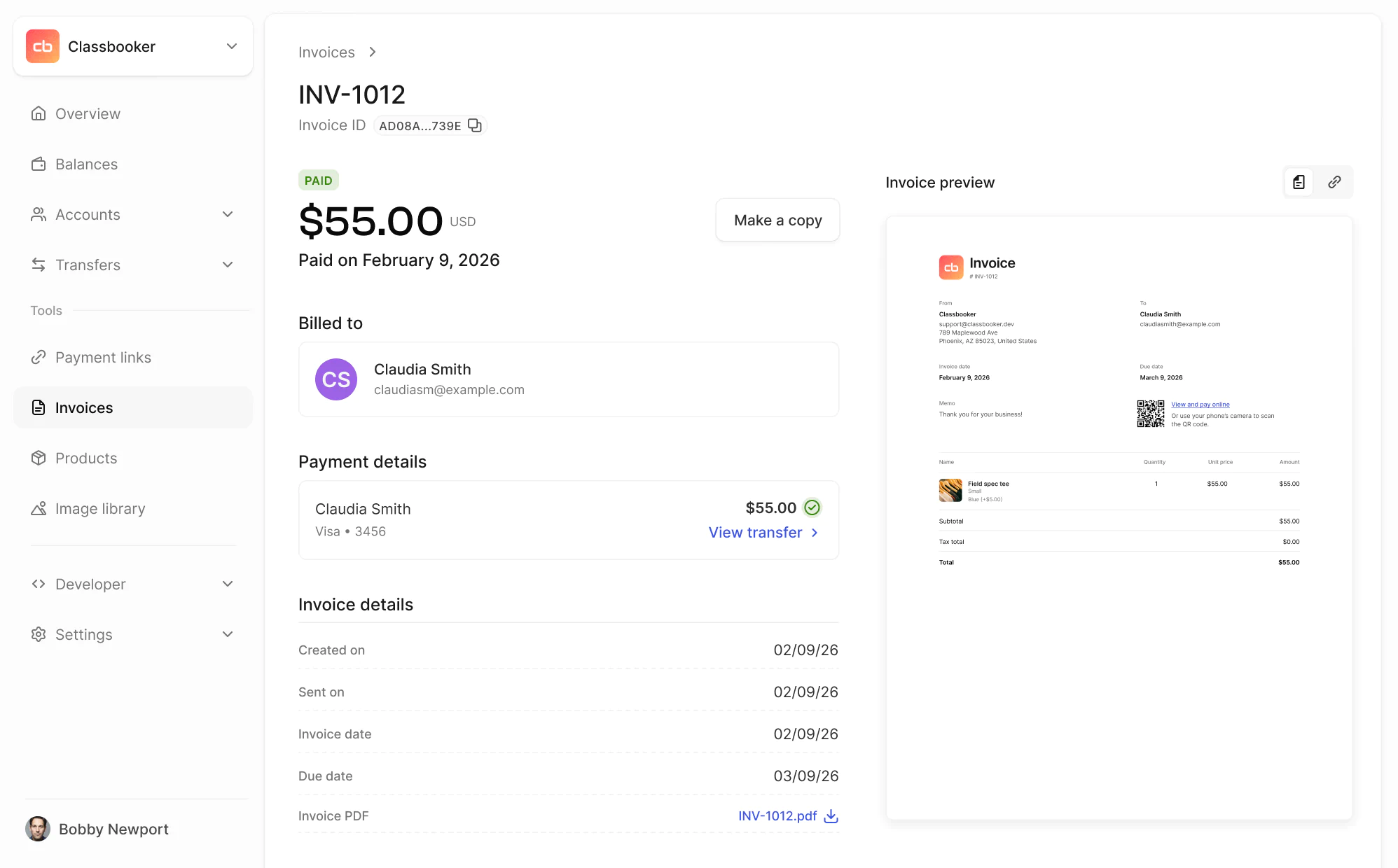 Moov Dashboard UI